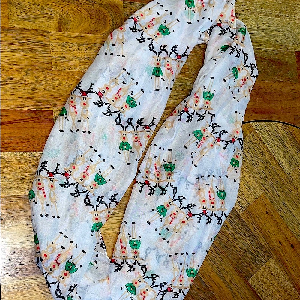 Festive Winter Christmas Reindeer Scarf